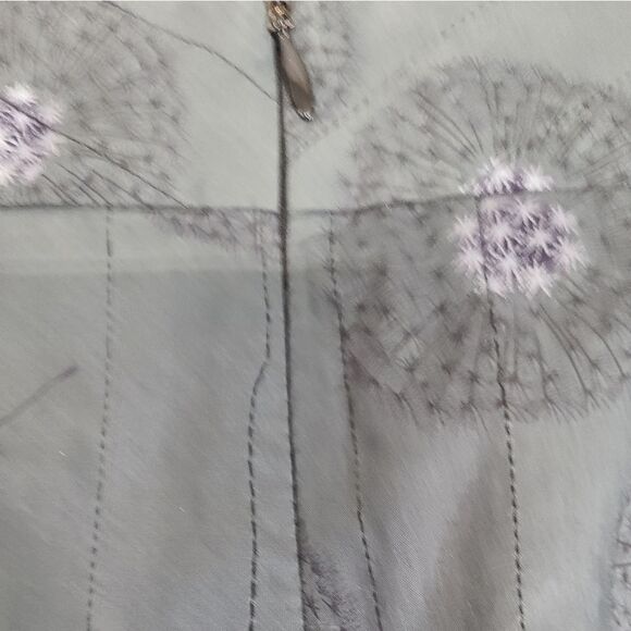 Mercy Pleated Gray Knee Length Women’s Floral Skirt Size 2 - Picture 7 of 8